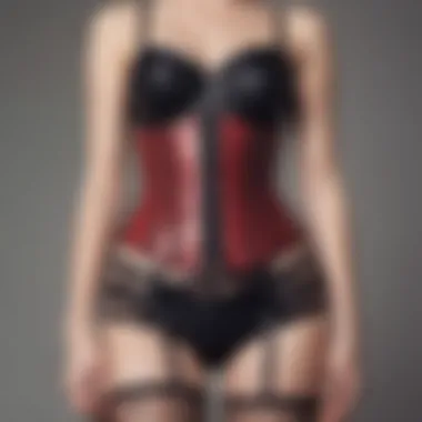 Contemporary styling featuring bustier and garter combinations