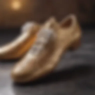 Close-up of premium materials used in dance shoes