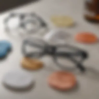 Diverse Materials for Optimal Comfort Variety of materials used for anti-slip nose pads displayed on a table