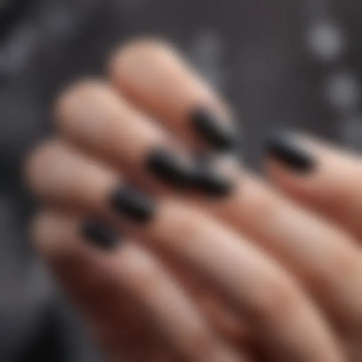 Elegant black heart nail stickers arranged beautifully