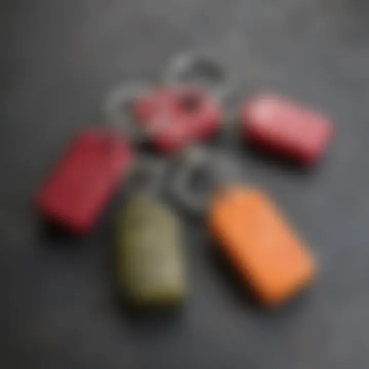 An array of multifunctional keychains designed for practical use and convenience