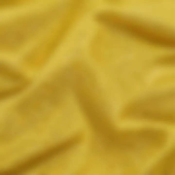 Close-up of lemon swim suit fabric showcasing its texture and design