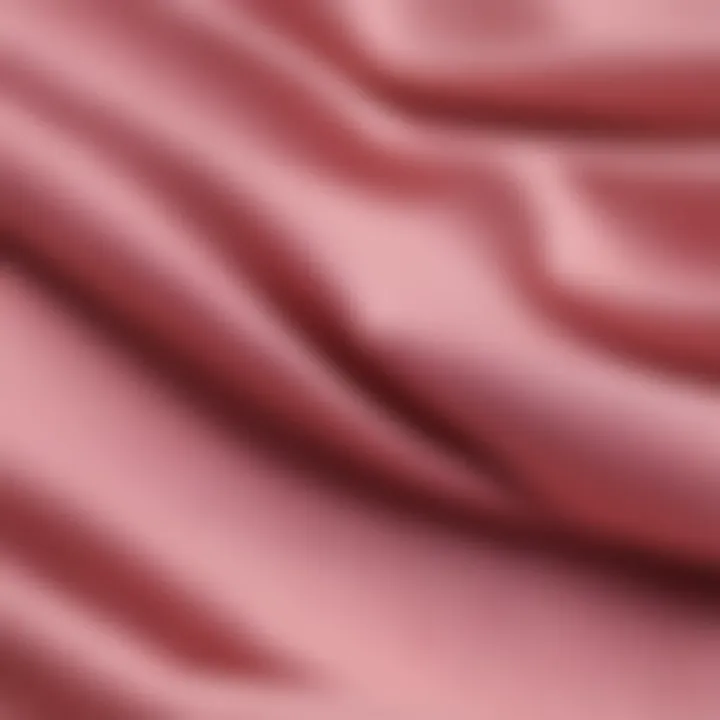 Detailed close-up of sustainable fabric used in pink moon fashion