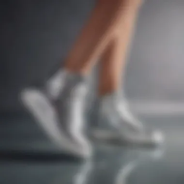 Fashionable Outfit with Sparkly Shoes Fashionable outfit paired with silver sparkly tennis shoes