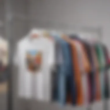 Aesthetic display of various anime shirts on hangers