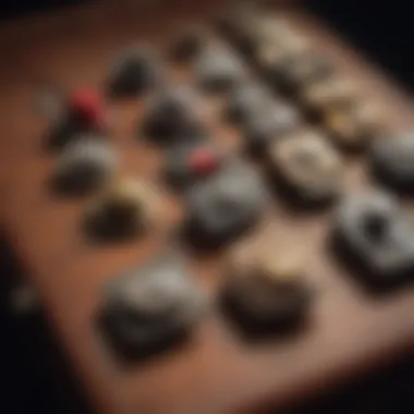 Historical display of vintage suitcase hat clips
