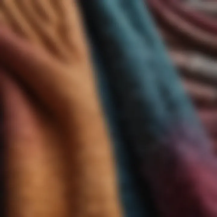 Close-up of fabric textures used in duster cardigans