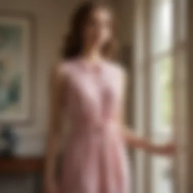 Elegant Preppy Maxi Dress Displayed Elegant preppy maxi dress on a mannequin